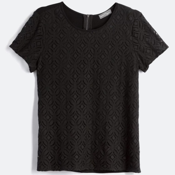 Market & Spruce Tops - EUC!! MARKET & SPRUCE Hans Crochet Front Mixed Material Top - Size XXL